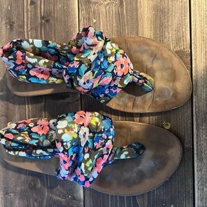 Dirty Laundry Floral Sandals with Brown Soles